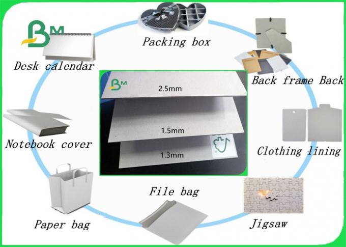 Wide 75*105CM recycle pulp 1200gsm / 2.0mm Grey Carton Gris for boxes