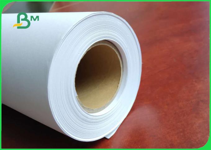 40GSM - 100GSM White Color Plotter Paper / CAD Paper In Rolls For Drawing Board