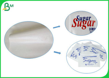 رطوبت کاغذ 40gsm + 10gsm PE یک طرفه پوشش خوراکی سفید مقیاس کاغذ رول برای بسته های شکر