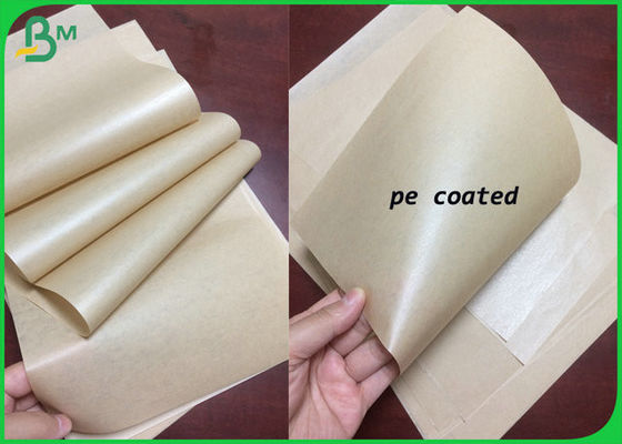 کاغذ قهوه ای Kraft 100٪ بی خطر و قابل تخریب با پوشش PE برای کیسه های کاغذی