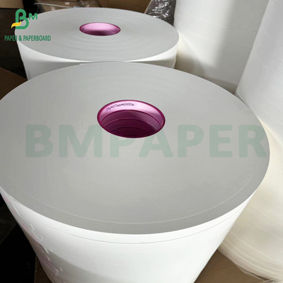 کاغذ چوبی با مواد زیست محیطی 28gm 32mm x 6000m رول رنگ سفید