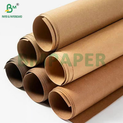 0.3mm 0.55mm 150cm عرض قهوه ای چروک های پیش شویی پارچه کرافت برای کیف دستی