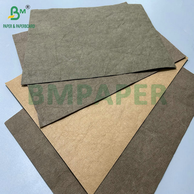 0.3mm 0.55mm 150cm عرض قهوه ای چروک های پیش شویی پارچه کرافت برای کیف دستی