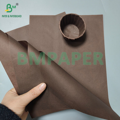 40gm ضد چرب قهوه ای فنجان پخت و پز کیک کاغذ سینی کفن پوشه