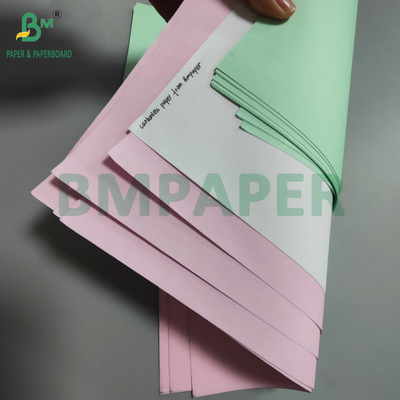 75gm سفید صورتی کاغذ NCR غیر کربن برای نامه حمل و نقل 8.5' x 14' عکس سیاه
