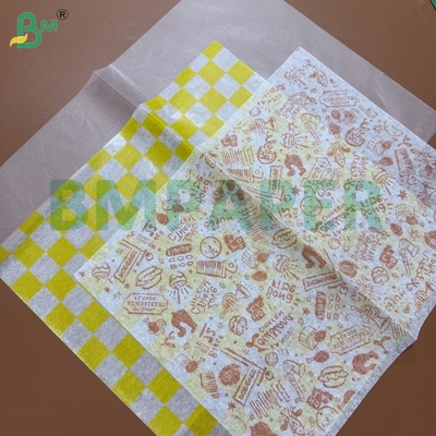 30 گرم 33 گرم کاغذ بسته بندی سفید یک رو با روکش موم درجه مواد غذایی برای بسته بندی همبرگر