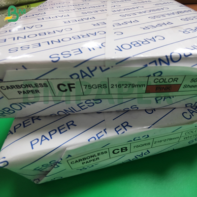 75 گرم 80 گرم NCR CB CFB CF کاغذ بدون کربن 8 1/2 X 11 اینچ تصویر سیاه