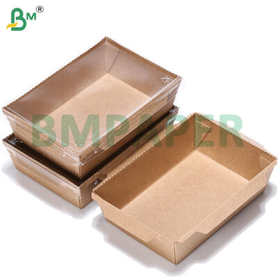 300gm مخزن مواد غذایی قهوه ای کاغذ کارتونی سینی های کارتونی برای مواد غذایی یکبار مصرف