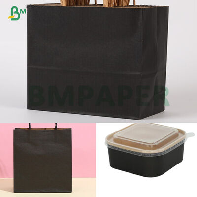 Virgin Wood Pulp 80gsm 90gsm Good Stiffness Black Kraft Paper For Bag Bowl