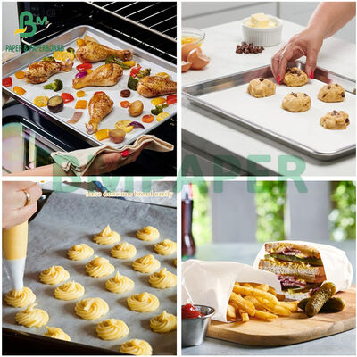 Grilling Air Frying 40gsm Double Sided Coated Silicone Non Stick Baking Paper Roll